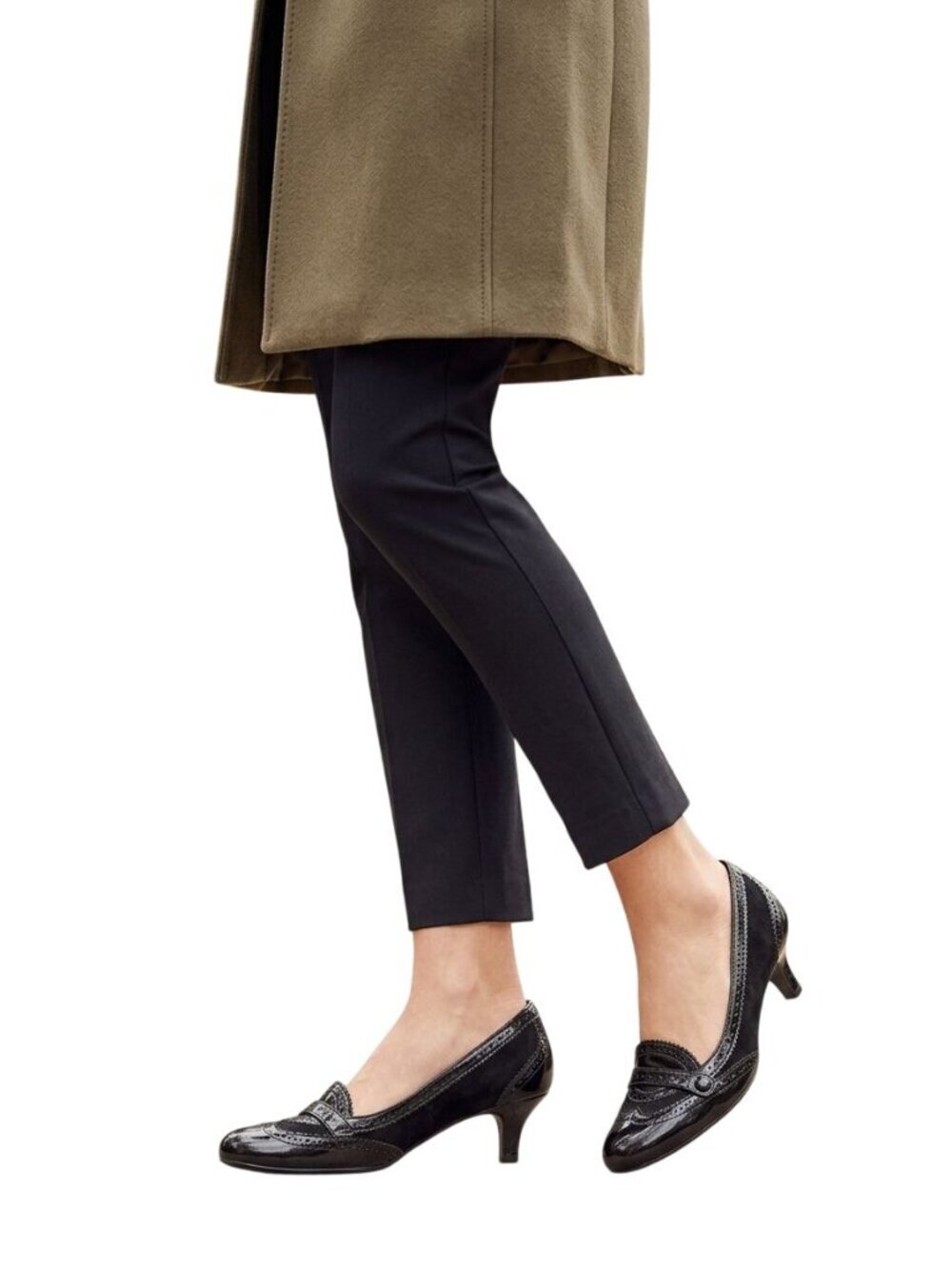 Franco Sarto Evita Black Patent Suede Kitten Heels Size 8.5M